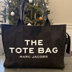 Marc Jacobs Black Canvas Large Tote Bag